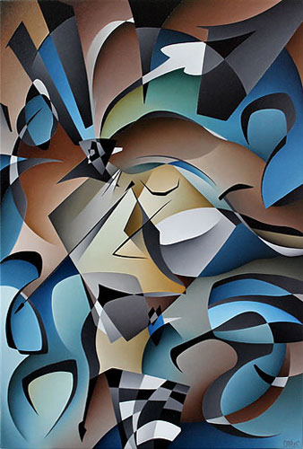 Carl Foster nz abstract art, clockface